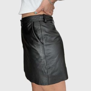 Black Faux Leather Mini Skirt